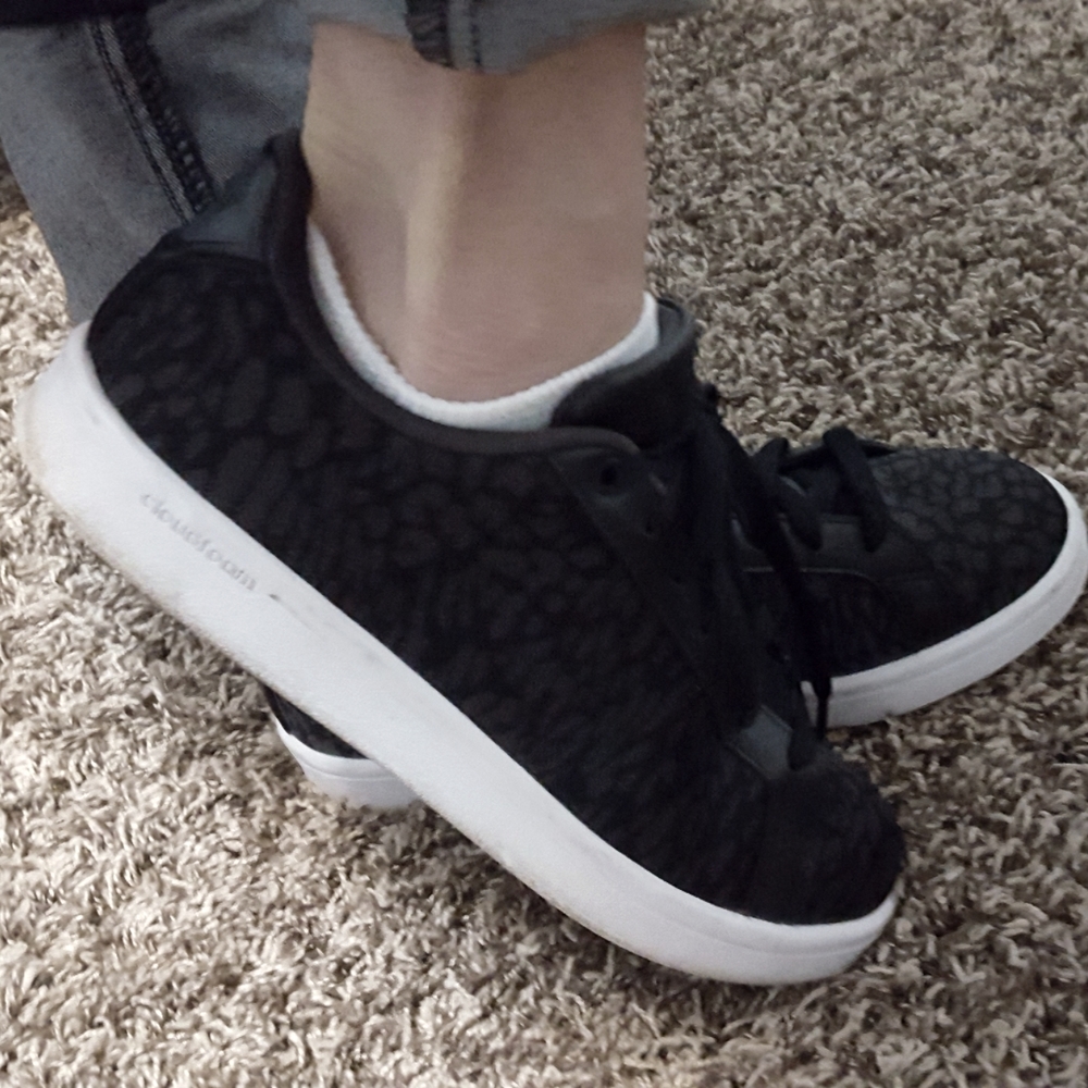 Black Leopard Print Adidas Sneakers